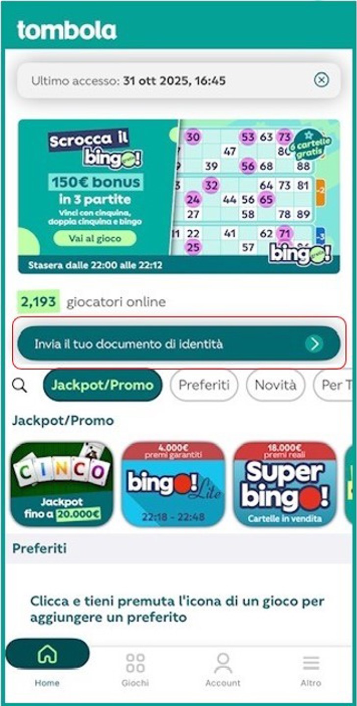 Verifica del mio account1