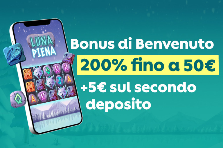 Bonus di benvenuto del 200% fino a 50€